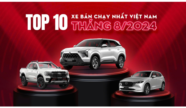 TOP 10 Ô TÔ BÁN CHẠY NHẤT THÁNG 8/2024 - DANH SÁCH XUẤT HIỆN NHIỀU CÁI TÊN TỪ TOYOTA